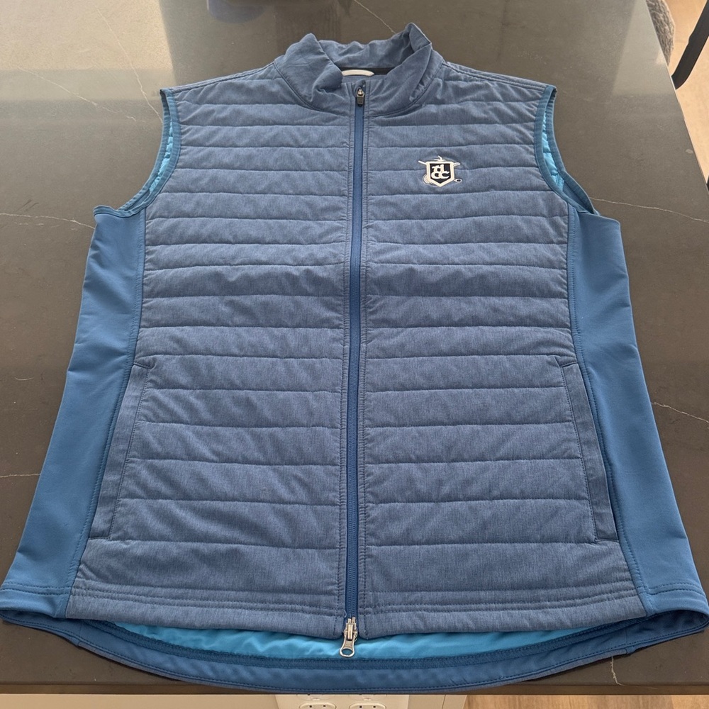 Swannies Blue Quilted Vest with Logo